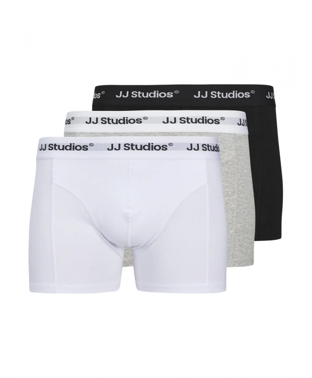 Jack & Jones 3pak trunks i hvid, grå og sort til herre