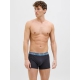 Jack & Jones 3pak trunks i blå nuancer med mønstret elastik til herre