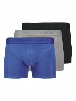 Jack & Jones 3pak boksershorts/trunks i blå, grå og sort til herre