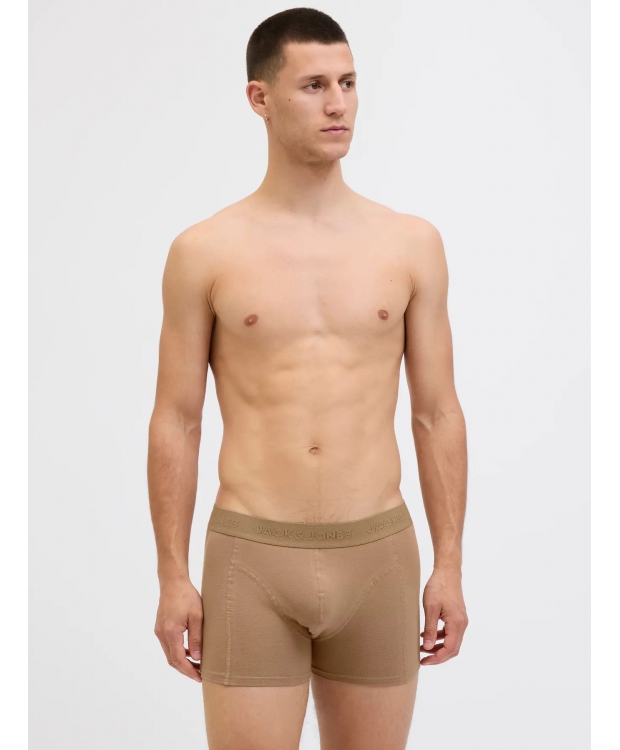 Jack & Jones 3pak boksershorts/trunks i brun, rød og sort til herre
