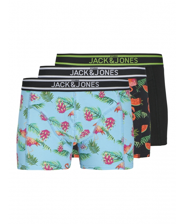 Jack & Jones 3pak trunks i multifarvet med print til herre