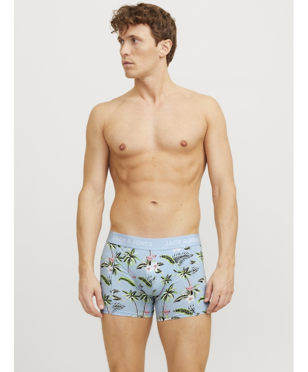 Jack & Jones 3pak trunks i blå med print til herre