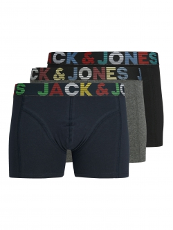 Jack & Jones 3pak underbukser i sort mønstret elastik til herre