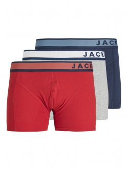 Jack & Jones 3pak underbukser i rød, blå og grå til herre