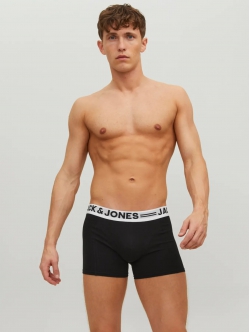 Jack & Jones 3pak underbukser/boksershorts i sort med hvid elastik til herre