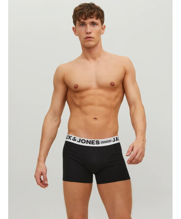Jack & Jones 3pak underbukser/boksershorts i sort med hvid elastik til herre