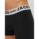 Jack & Jones 3pak underbukser/boksershorts i sort med hvid elastik til herre