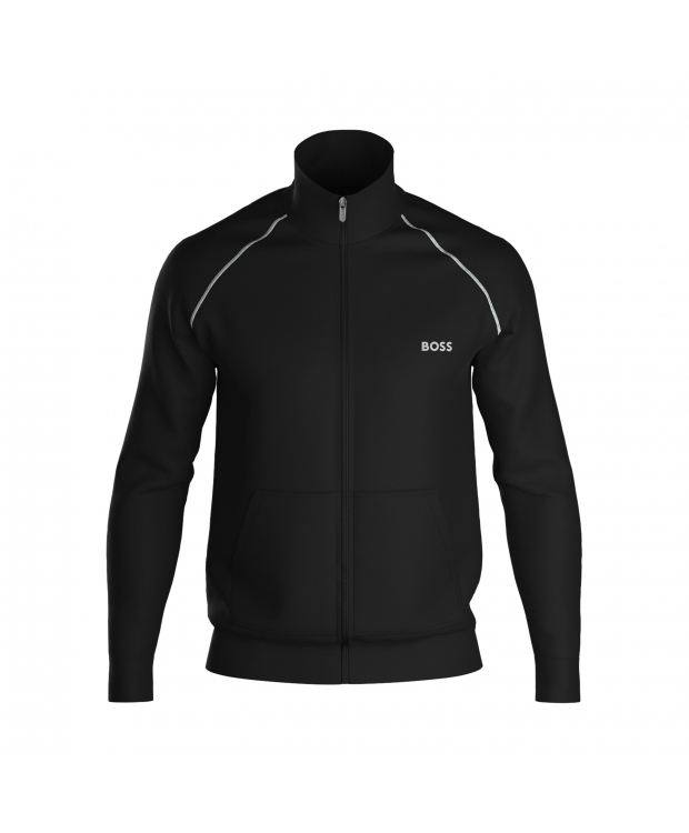 BOSS Mix&Match sweatshirt med lynlås i sort til herre