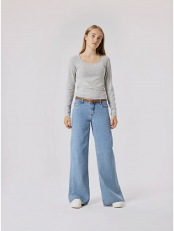 LMTD NLFKIZZA DNM LW WIDE PANT NOOS i light blue denim til piger