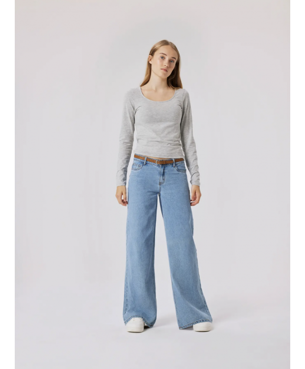 LMTD NLFKIZZA DNM LW WIDE PANT NOOS i light blue denim til piger
