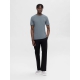 Selected O-NECK t-shirt i grå til herre