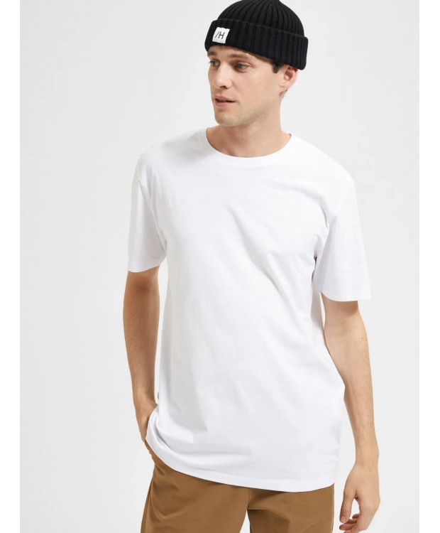Selected O-NECK t-shirt i hvid til herre