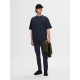 Selected t-shirt med rund hals i navy til herre