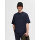 Selected t-shirt med rund hals i navy til herre