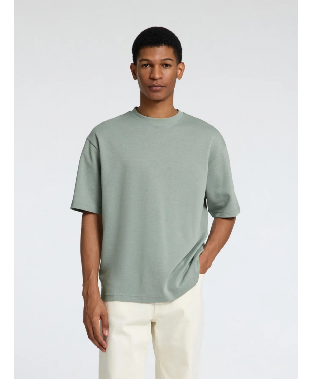 Selected t-shirt med rund hals i støvet grøn til herre