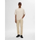 Selected t-shirt med rund hals i beige til herre