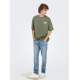 ONLY & SONS t-shirt i Agave Green til herre med print | Relaxed fit |
