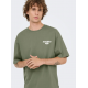 ONLY & SONS t-shirt i Agave Green til herre med print | Relaxed fit |