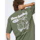 ONLY & SONS t-shirt i Agave Green til herre med print | Relaxed fit |