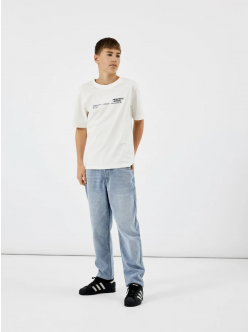 LMTD NLMNIZZA DNM DAD PANT NOOS i lyseblå denim til drenge