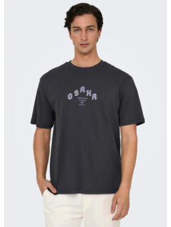 ONLY & SONS T-Shirt i sort med Osaka Dragon print til herre