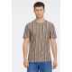 Lindbergh T-shirt m. rund-hals i DK STONE med striber til herre