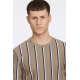Lindbergh T-shirt m. rund-hals i DK STONE med striber til herre