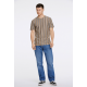 Lindbergh T-shirt m. rund-hals i DK STONE med striber til herre