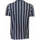 Lindbergh T-shirt m. rund-hals i Navy blå med striber til herre