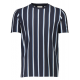 Lindbergh T-shirt m. rund-hals i Navy blå med striber til herre