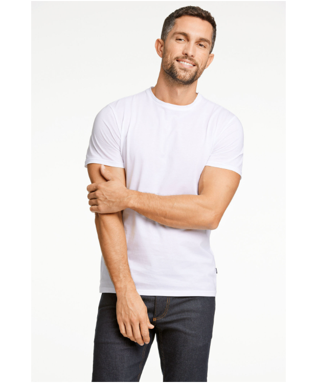 Lindbergh O-Neck T-Shirt i hvid til herre