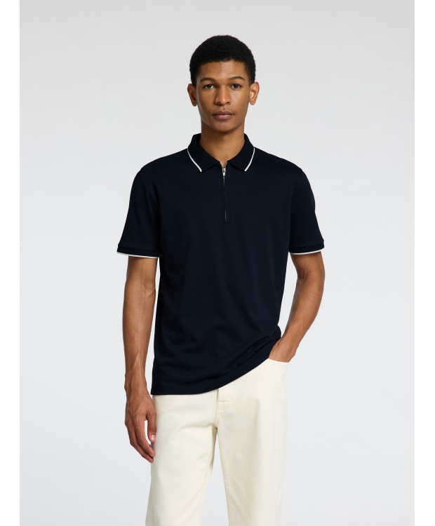 Selected kortærmet Sports polo i sort til herre - OUTLET