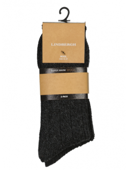 Lindbergh uldstrømper i Black Twist til herre