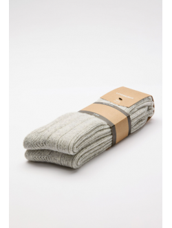 Lindbergh uldstrømper i Light Grey Twist til herre