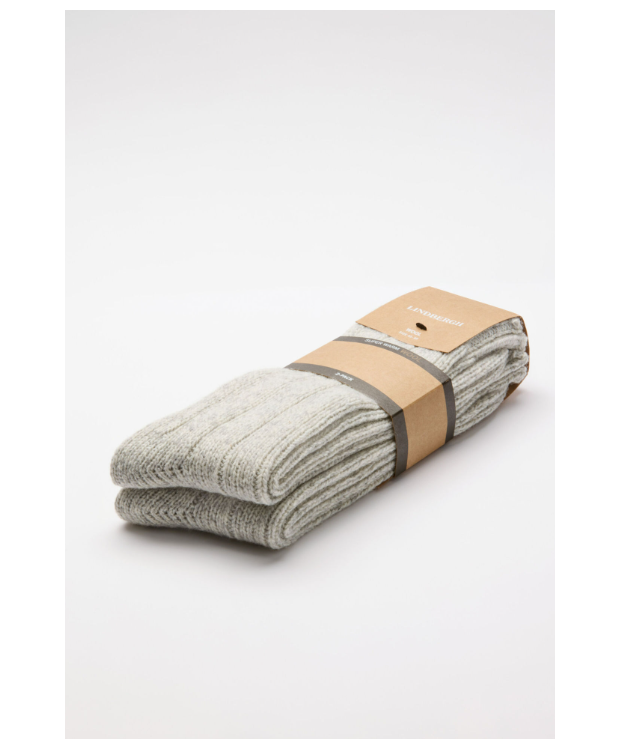Lindbergh uldstrømper i Light Grey Twist til herre