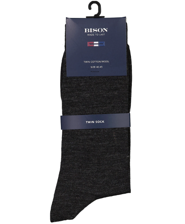 Lindbergh Bison-strømper i Charcoal Mel til herre