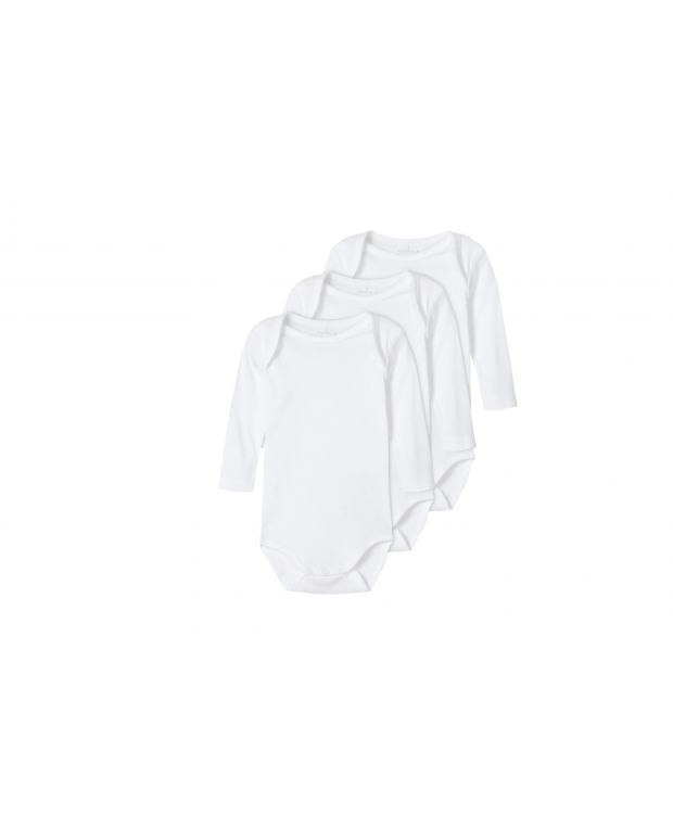 Name It 3pak Bodystockings solid NOOS I hvid til baby