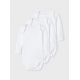 Name It 3pak Bodystockings solid NOOS I hvid til baby
