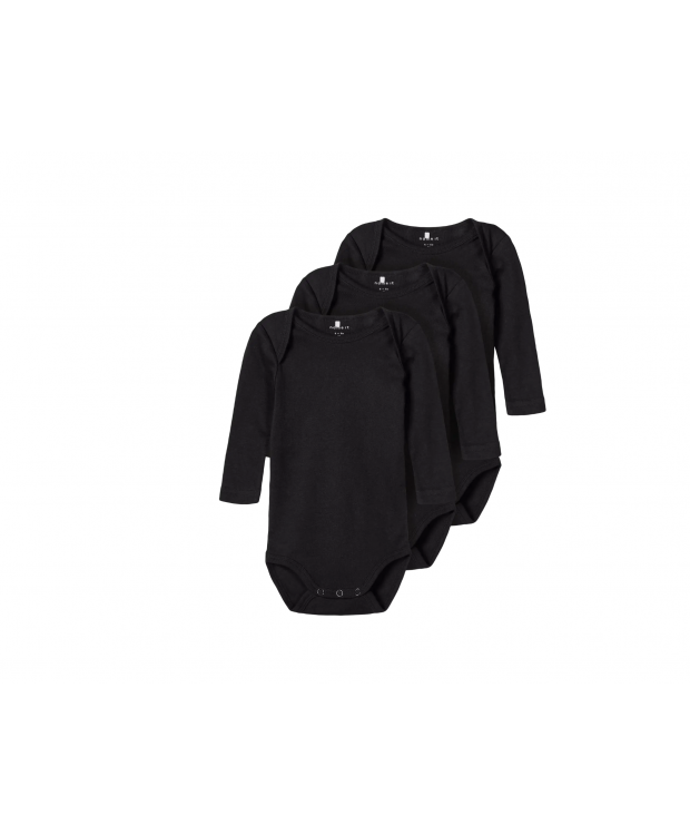 Name It 3pak Bodystockings solid NOOS i sort til baby