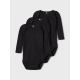 Name It 3pak Bodystockings solid NOOS i sort til baby