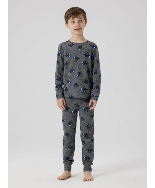 Name it "skull" pyjamassæt I mørkegrå til drenge