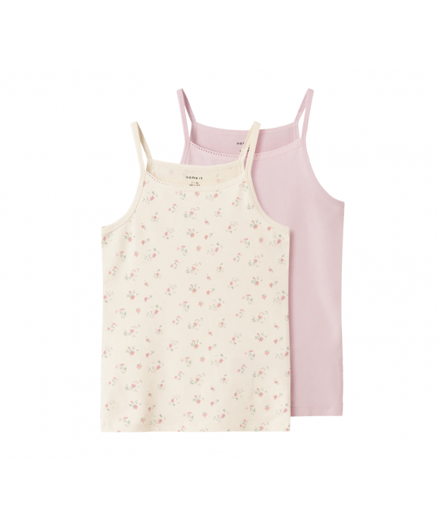 Name it 2pak flower toppe med tynde stropper til piger