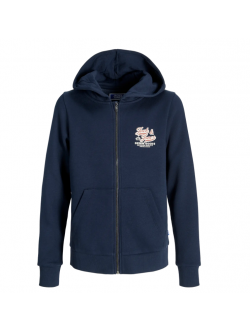 Jack & Jones Hoodie i Sky Captain med lynlås til drenge