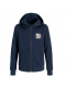 Jack & Jones Hoodie i Sky Captain med lynlås til drenge