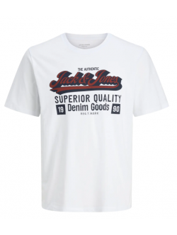 Jack & Jones Junior T-shirt i Cloud Dancer med tekst print til drenge