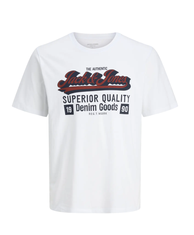 Jack & Jones Junior T-shirt i Cloud Dancer med tekst print til drenge