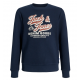 Jack & Jones Junior sweater i Sky Captain med tekst print til drenge