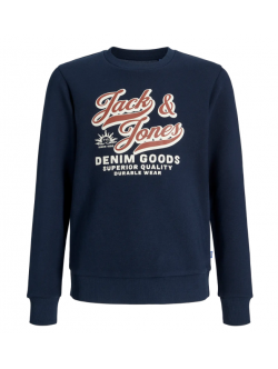 Jack & Jones Junior sweater i Sky Captain med tekst print til drenge