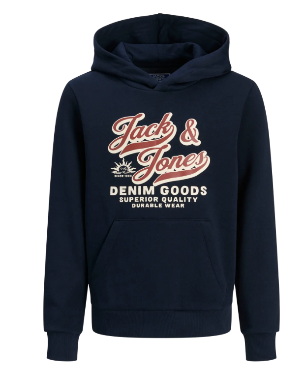 Jack & Jones Hoodie i Sky Captain til drenge