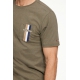 BISON O-Neck T-shirt i genanvendt bomuldsblanding i army til here